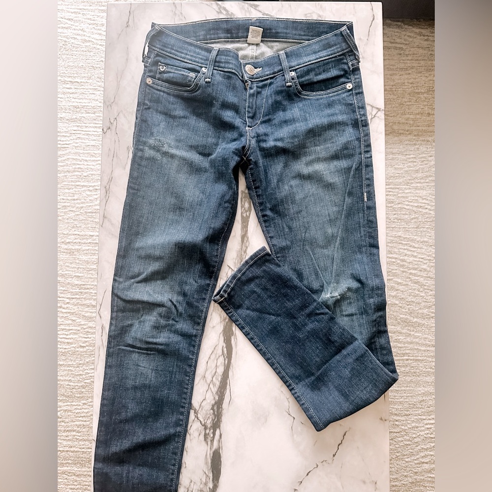 True Religion Dark Blue Low Rise Skinny Jeans